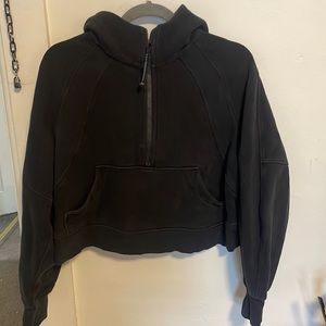 Lululemon Black 1/4 zip Scuba Hoodie size xs/s
